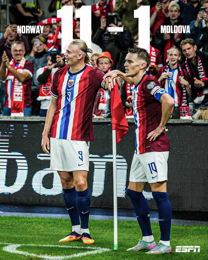 彩经网-挪威双子星闪耀世预赛，五连胜狂轰24球领跑美加墨征程，哈兰德9球厄德高7助统治攻防